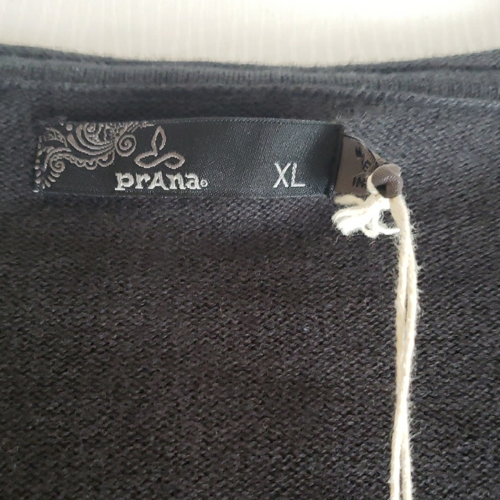 Prana 100% Organic Cotton Charcoal Knit Top,zise Xl. - Picture 2 of 10
